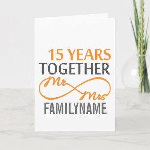 Tarjeta Personalizado Sr y Sra 15 Aniversario