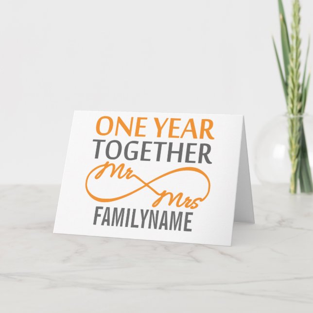 Tarjeta Personalizado Sr. y Sra. 1er Aniversario (Anverso)