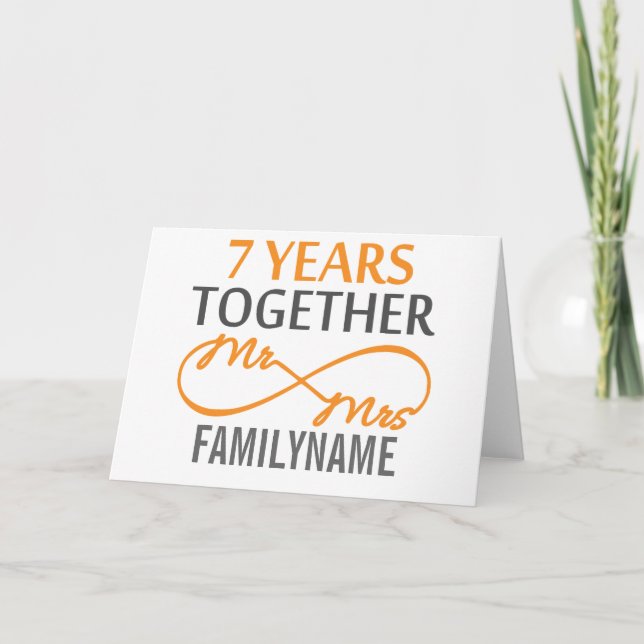 Tarjeta Personalizado Sr. y Sra. 7º Aniversario (Anverso)