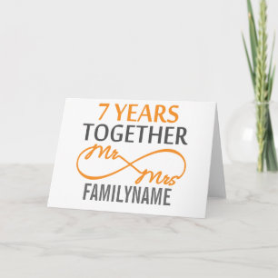 Tarjeta Personalizado Sr y Sra 7º Aniversario