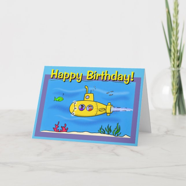 Tarjeta Personalizado submarino feliz (Anverso)