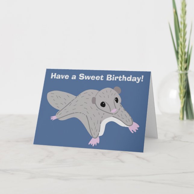 Tarjeta Personalizado Sugar Glider Ilustracion Personaliza (Anverso)