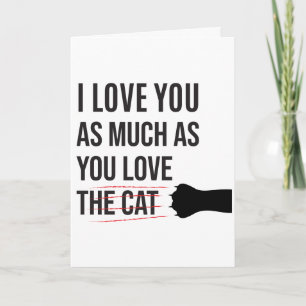 Tarjeta PERSONALIZADO, te amo, Gato Dama Clever Romantic F
