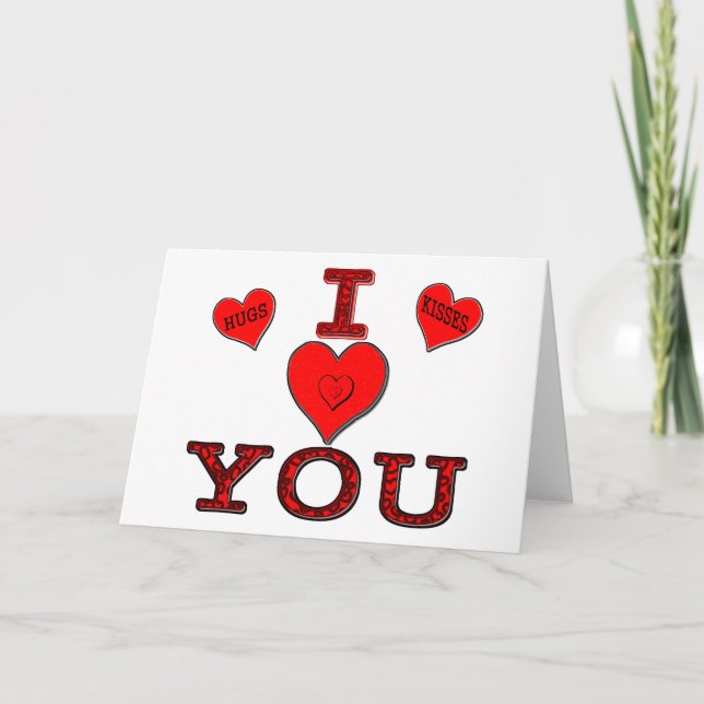 Tarjeta Personalizado Te Amo Los Corazones (Anverso)