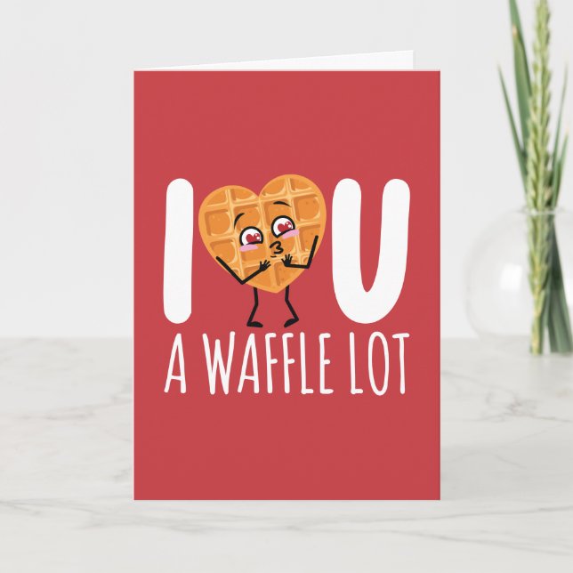 Tarjeta PERSONALIZADO Te Amo Mucho Un Montón De Waffles Ka (Anverso)