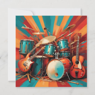Tarjeta Personalizado Texto Instrumentos musicales