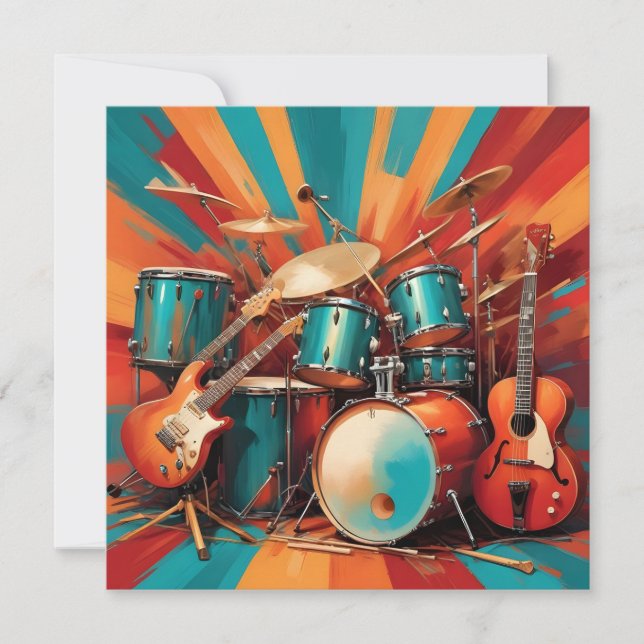 Tarjeta Personalizado Texto Instrumentos musicales (Anverso)