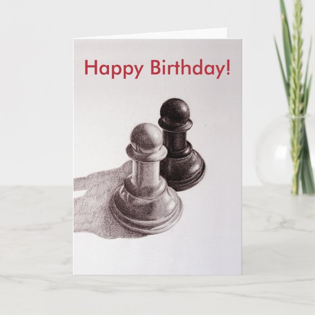 Tarjeta Personalizado Textos Black And White Pawns Ajedrez (Anverso)