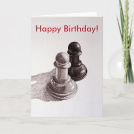 Tarjeta Personalizado Textos Black And White Pawns Ajedrez