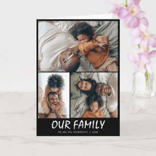 Tarjeta Personalizado Tres Collage de fotos