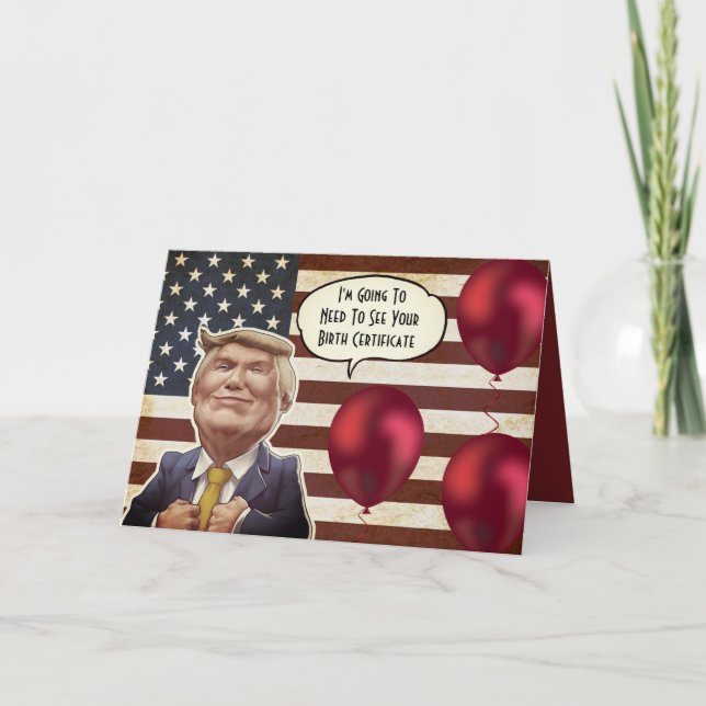 Tarjeta Personalizado Trump Cumpleaños (Anverso)