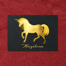 Tarjeta Personalizado Unicorn Relieve metalizado d