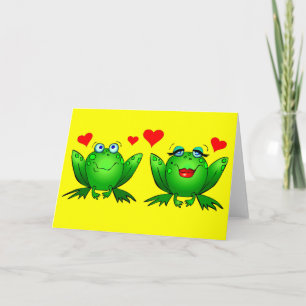 Tarjeta Personalizado verde dulce ranas corazón amor blanc