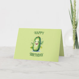 Tarjeta Personalizado verde lindo Pickle Cumpleaños