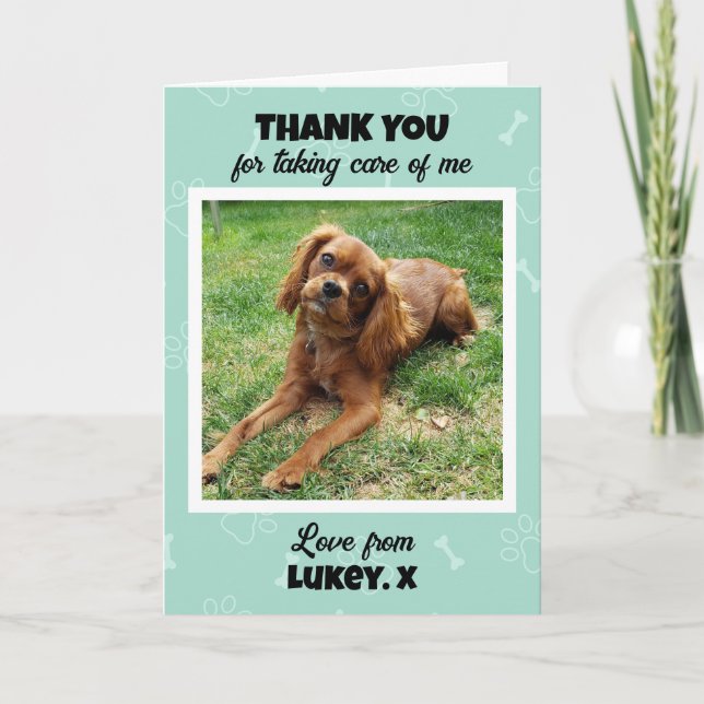 Tarjeta Personalizado Vet Tech Pet Care Photo You (Anverso)