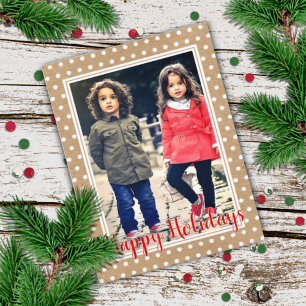 Tarjeta Personalizado Vieron Polkadots Blancos En Faux Kra