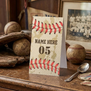 Tarjeta Personalizado Vintage Nombre Número de Béisbol Ret