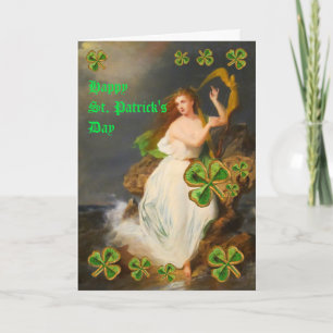 Tarjeta Personalizado Vintage St. Patrick's Day Harp of Er