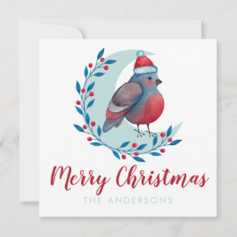 Tarjeta personalizado Watercolor Bird on Moon Navi