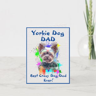 Tarjeta Personalizado Yorkie Dad Dog Mejor perro loco papá