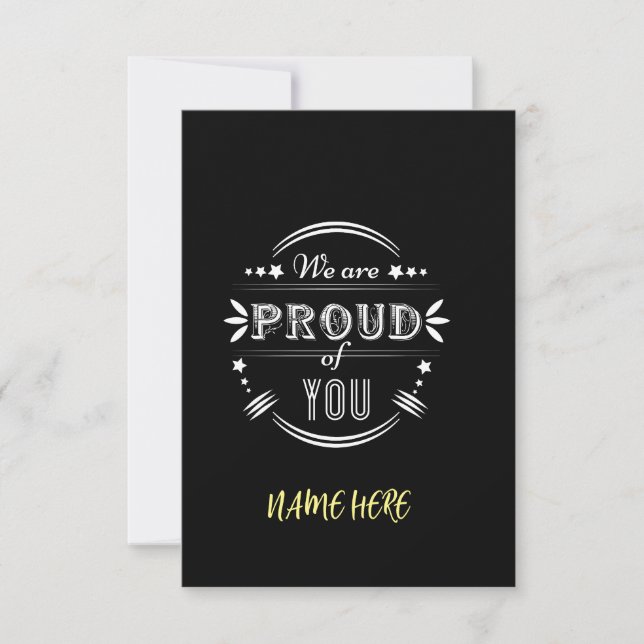 Tarjeta Personalizados Estamos orgullosos de ti (Anverso)