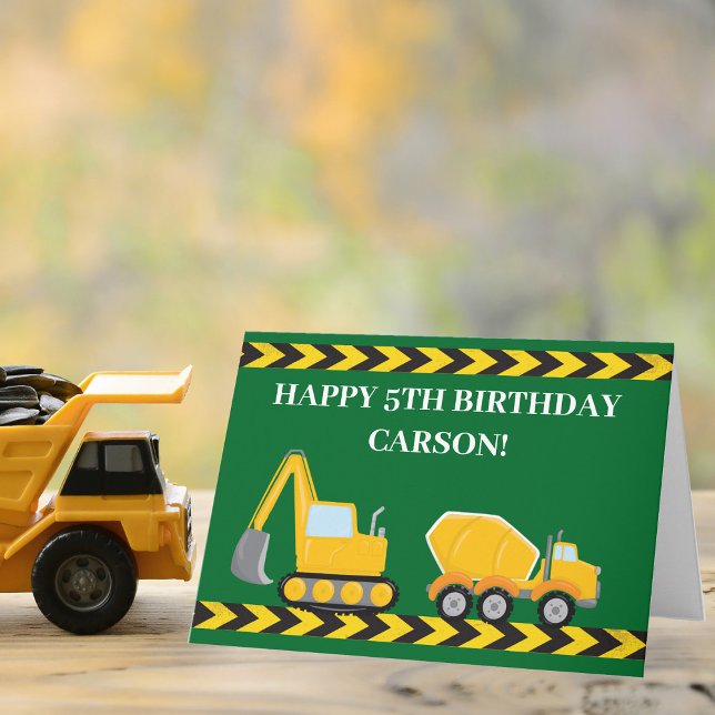 Tarjeta Personalizados Niños Cumpleaños Camión de verteder (Subido por el creador)