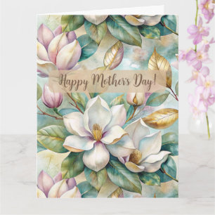 Tarjeta Personalizaed Elegant Magnolia Flowers
