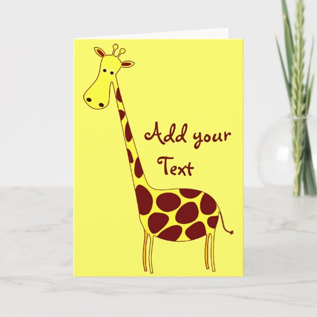 Tarjeta Personalízalo! Diseño de jirafa cuta (Anverso)