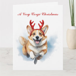 Tarjeta Personalizar a los Navidades Corgi con los renos
