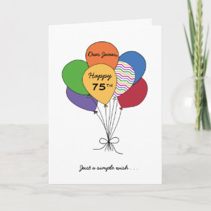 Tarjeta Personalizar con nombre~Feliz 75º cumpleaños
