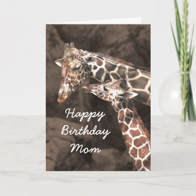Tarjeta Personalizar de la mamá y del bebé de la jirafa (Anverso)
