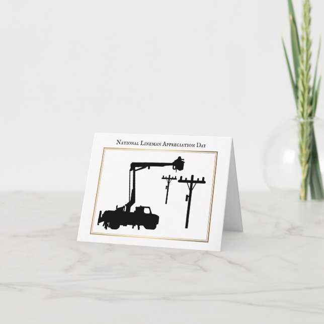 Tarjeta Personalizar de silueta de Lineman Appreci (Anverso)