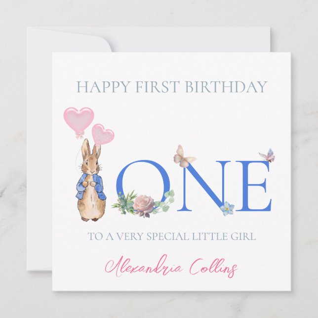Tarjeta Personalizar el nombre del niño Peter 1er cumpleañ (Anverso)