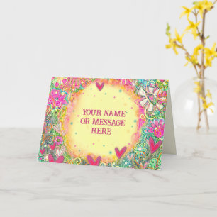 Tarjeta Personalizar floral amarillo Nombre Inespirivilida
