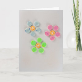 Tarjeta Personalizar flores azules, rosas y verdes