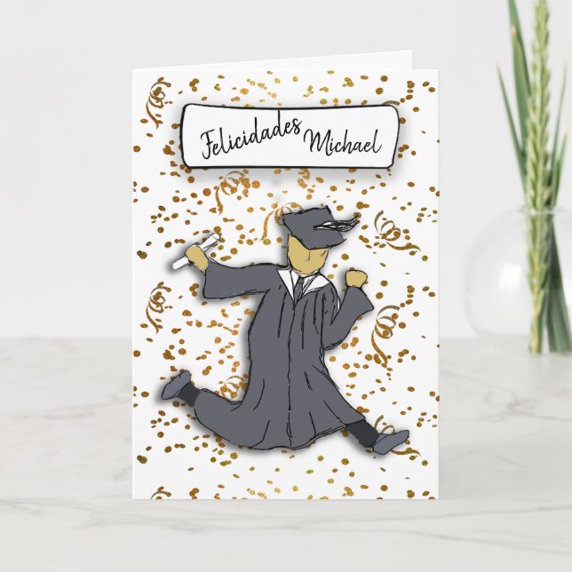 Tarjeta Personalizar graduado de Felicidades (Anverso)