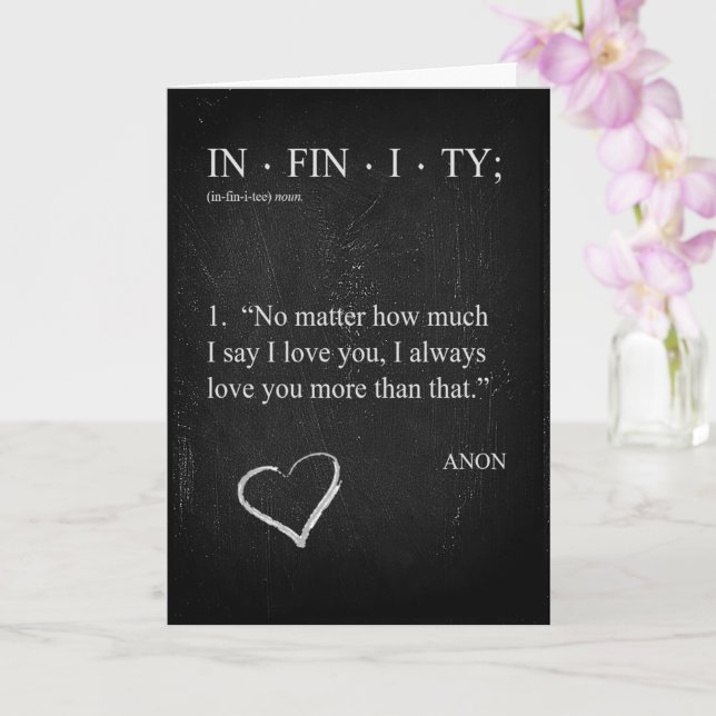 Tarjeta Personalizar INFINITY TE AMA MÁS San Valentín (Orquídea)