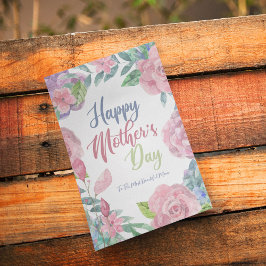 Tarjeta Personalizar la acuarela de flores Día de la Madre