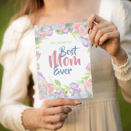 Tarjeta Personalizar la acuarela floral Día de la Madre