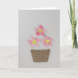 Tarjeta Personalizar los botones de flores rosadas de cump