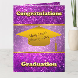 Tarjeta Personalizar moderno de lujo Purpurina púrpura