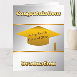 Tarjeta Personalizar moderno simple dorado plateado