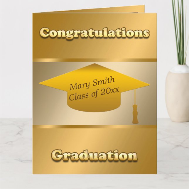 Tarjeta Personalizar moderno simple oro (Anverso)