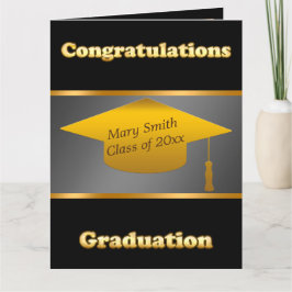 Tarjeta Personalizar moderno simple oro negro