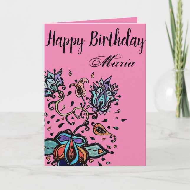 Tarjeta Personalizar por nombre Feliz cumpleaños Diseño de (Anverso)