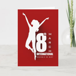 Tarjeta Personalizar rojo del día de las mujeres