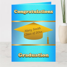 Tarjeta Personalizar simple moderno cielo azul oro