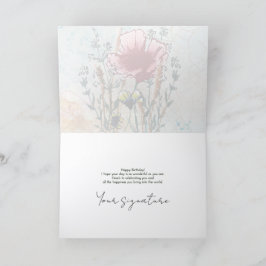 Tarjeta Personalize Artistic Wildflower Birthday Card