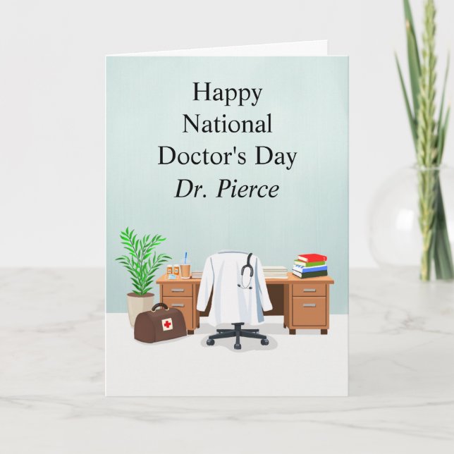 Tarjeta Personalize Happy Doctor's Day Doctor Office  (Anverso)