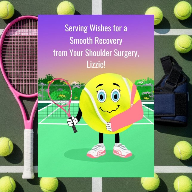 Tarjeta Personalize Tennis Lover Shoulder Surgery Get Well (Subido por el creador)